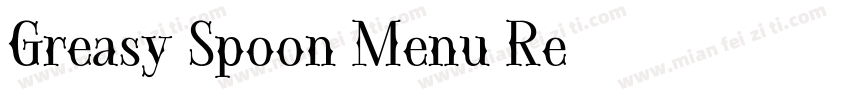 Greasy Spoon Menu Re字体转换